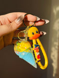 chicken liquid keychain